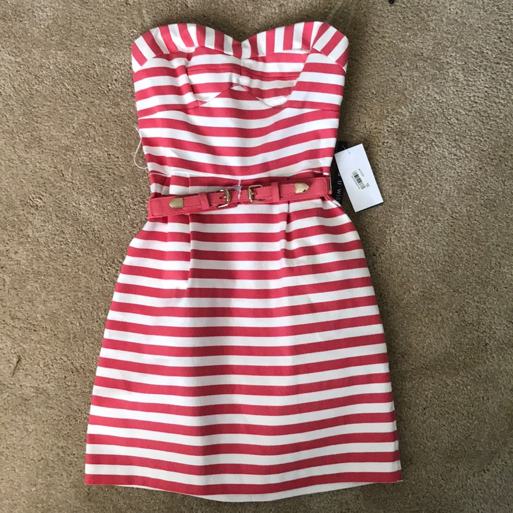 Pink and White striped dress
